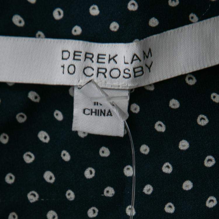مملوكة مسبقًا Derek Lam 10 Crosby Blue Printed Silk Tiered Dress and Blouse Set M
