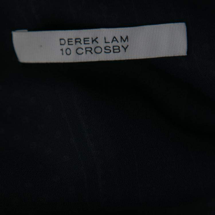 مملوكة مسبقًا Derek Lam 10 Crosby Blue Printed Silk Tiered Dress and Blouse Set M