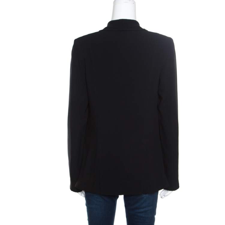 Pre Owned 10 Crosby Derek Lam Black Crepe Faux Vest Detail Layered Blazer S
