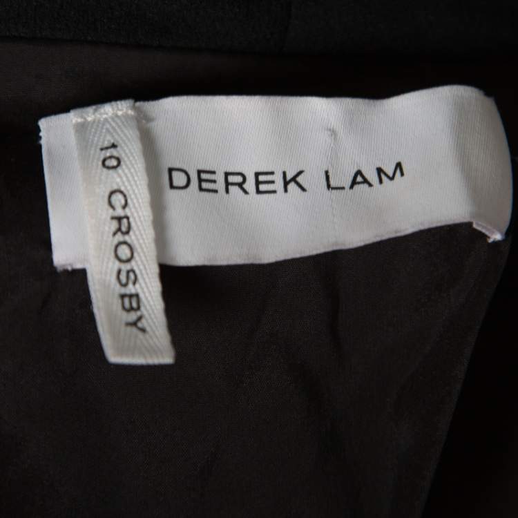 Pre Owned 10 Crosby Derek Lam Black Crepe Faux Vest Detail Layered Blazer S