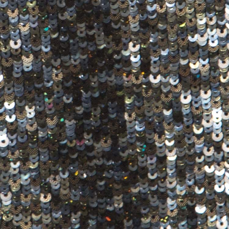 Pre Owned Derek Lam Metallic Sequin Embellished Silk Sleeveless Top M 