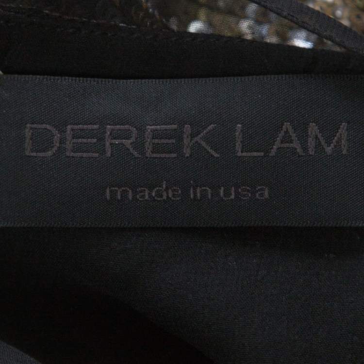 مملوكة مسبقًا Derek Lam Metallic Sequin Embellished Silk Bolero M