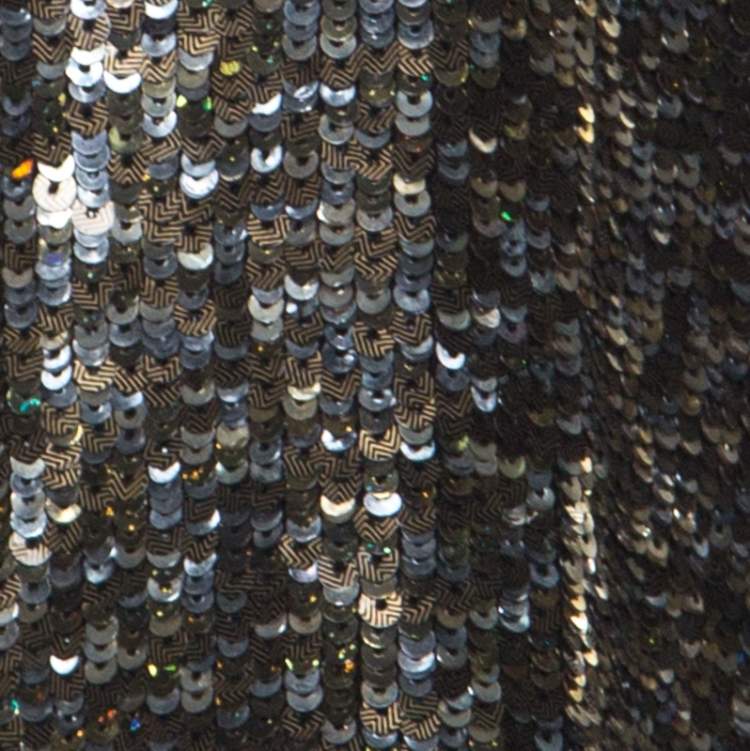مملوكة مسبقًا Derek Lam Metallic Sequin Embellished Silk Bolero M