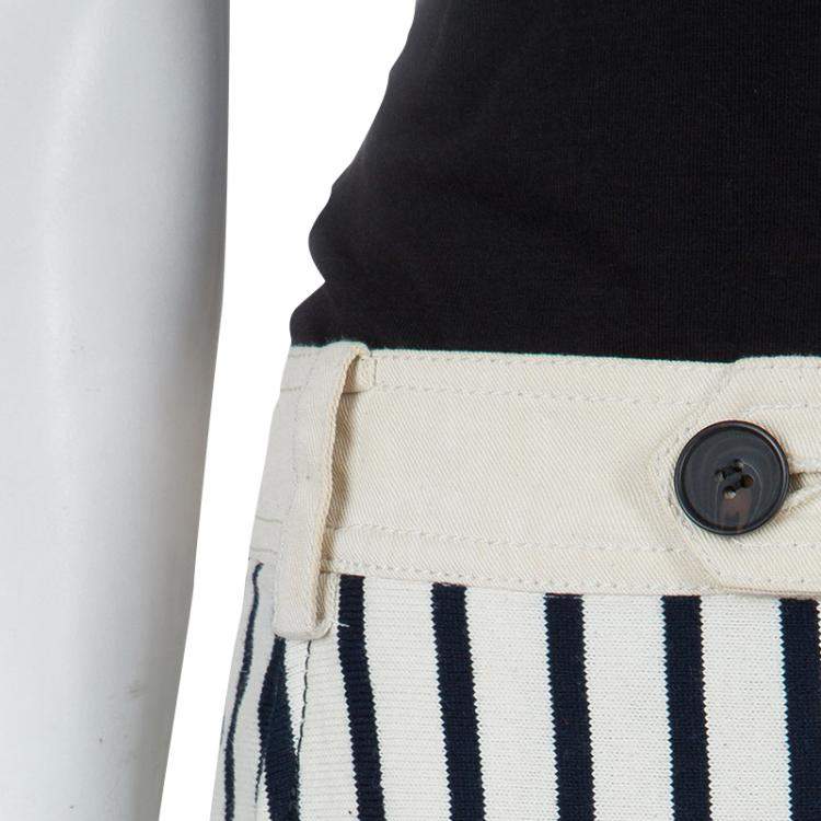 Pre Owned 10 Crosby Derek Lam Striped Cotton Trousers S