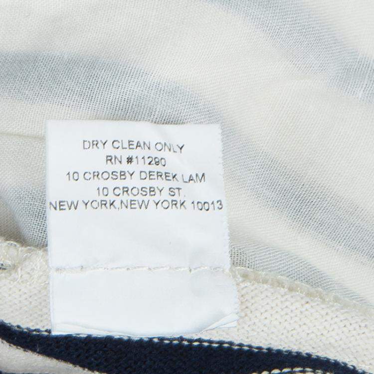 Pre Owned 10 Crosby Derek Lam Striped Cotton Trousers S