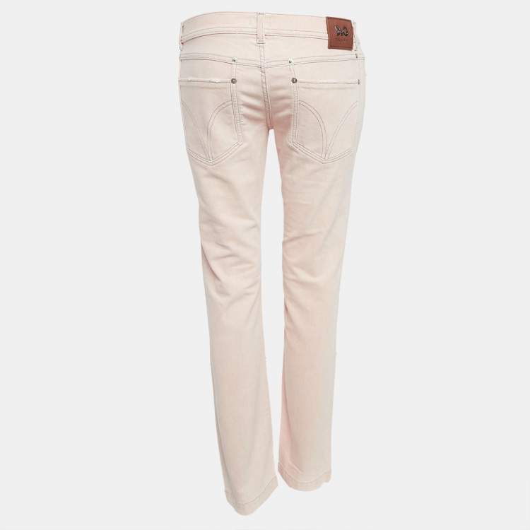 Pre Owned D&G Pink Denim Low Waist Straight Leg Jeans M Waist 30"