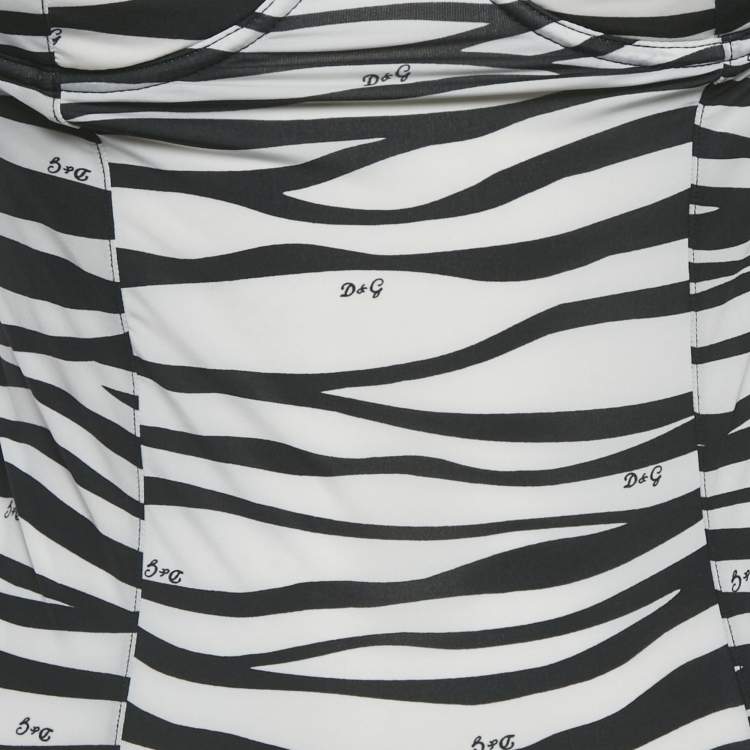 Pre Owned D&G Underwear Black/White Printed Jersey Camisole M