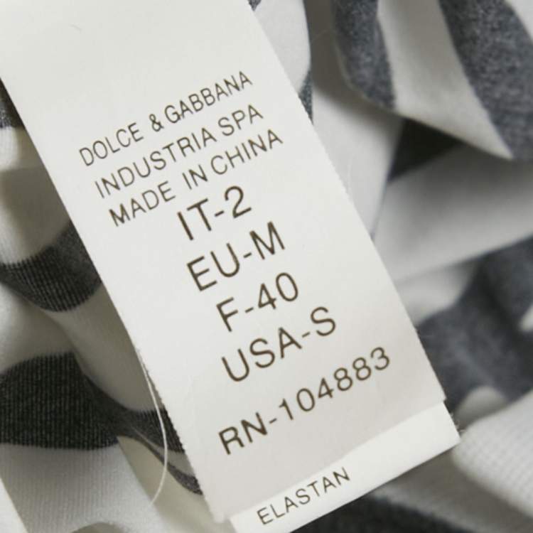 Pre Owned D&G Underwear Black/White Printed Jersey Camisole M