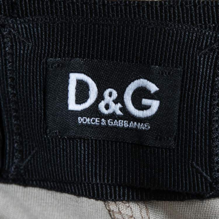 Pre Owned D&G Beige Cotton Capri Pants M