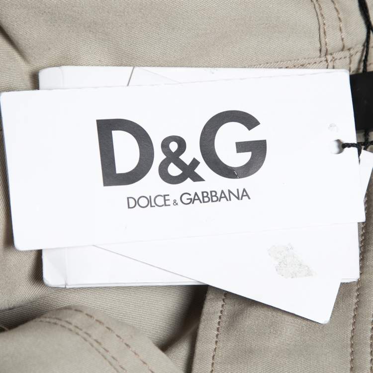 Pre Owned D&G Beige Cotton Capri Pants M