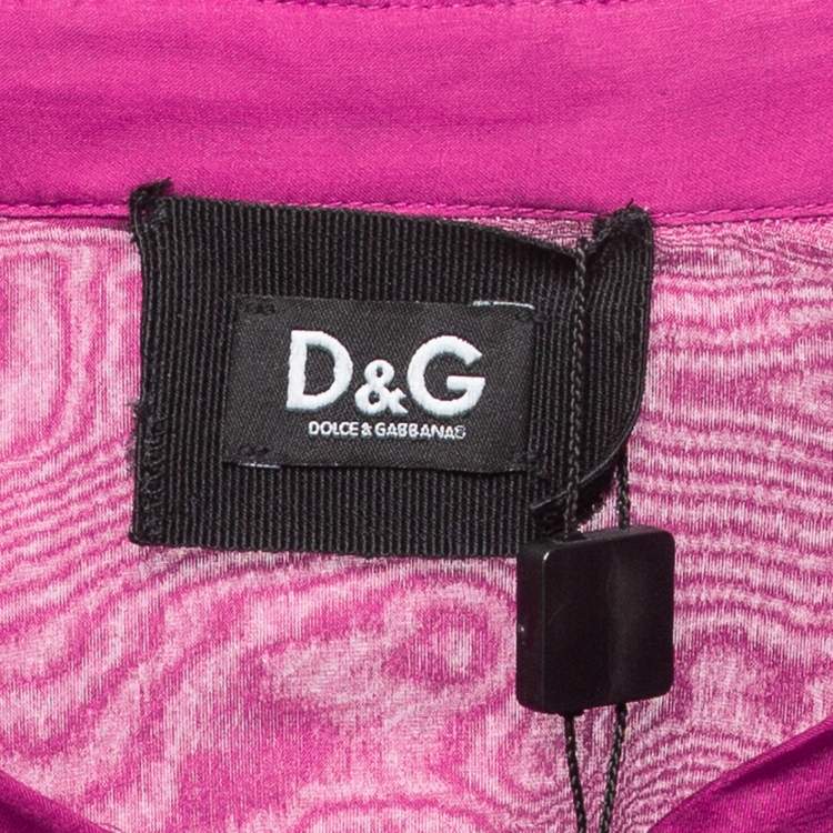 Pre Owned D&G Purple Silk Chiffon Ruffled Shirt S