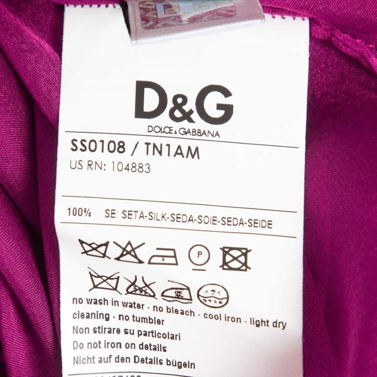 Pre Owned D&G Purple Silk Chiffon Ruffled Shirt S