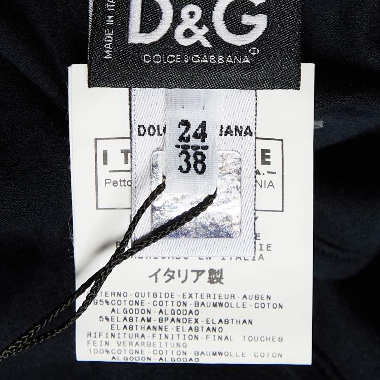 Pre Owned D&G Navy Blue Cotton Knit Sleeveless Top S