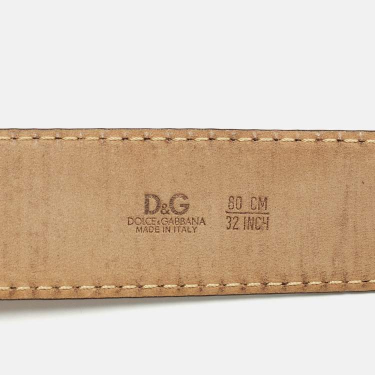 Pre Owned D&G 80 CM Buckle Belt Brick Red Leather