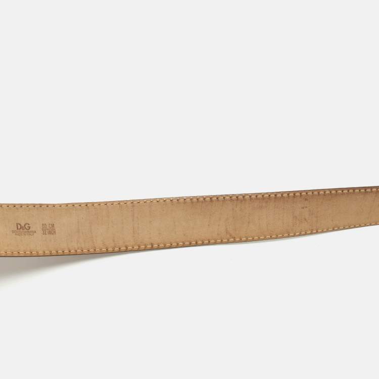 Pre Owned D&G 80 CM Buckle Belt Brick Red Leather