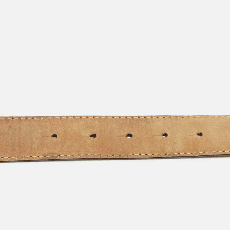 Pre Owned D&G 80 CM Buckle Belt Brick Red Leather