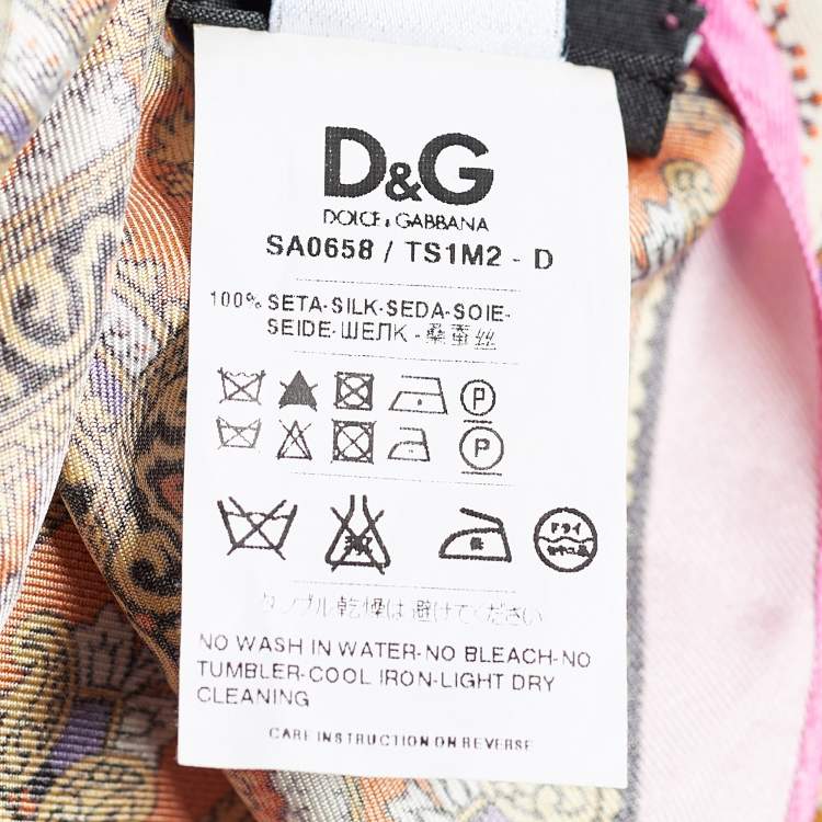 Pre Owned D&G Multicolour Paisley Print Silk Stole