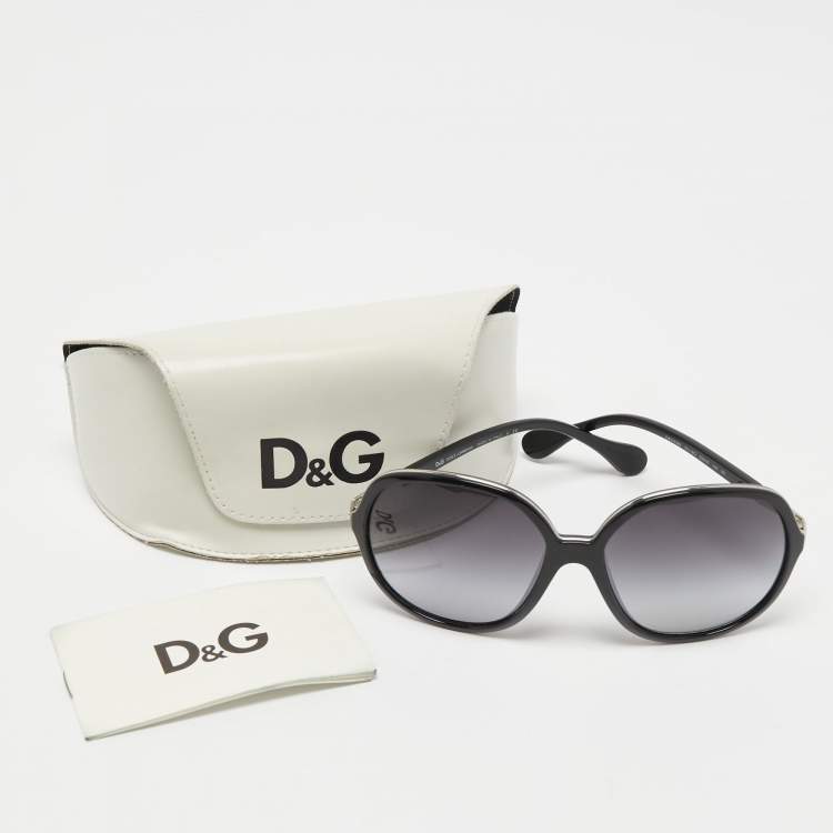 Pre Owned D&G Black Gradient 8089 Oversized Sunglasses