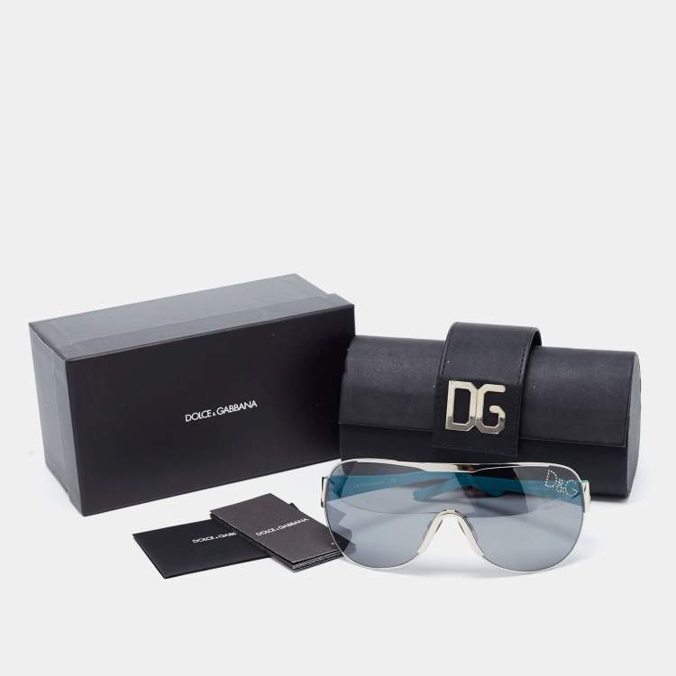 Pre Owned D&G Black/Blue DG6011b Shield Sunglasses