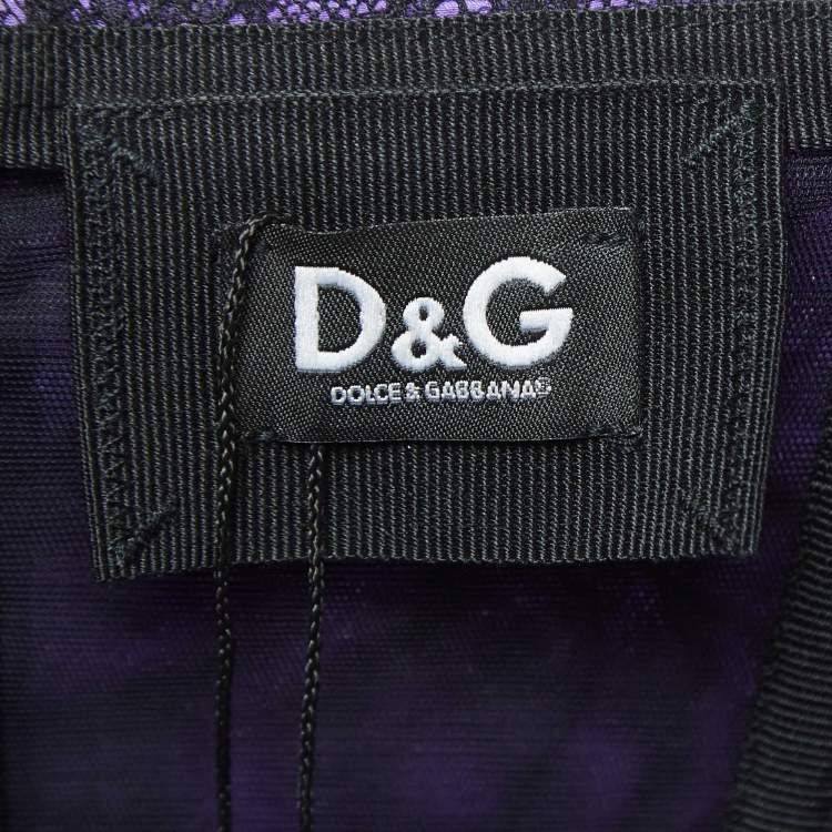 Pre Owned D&G Purple Lace Corset Tube Bustier M