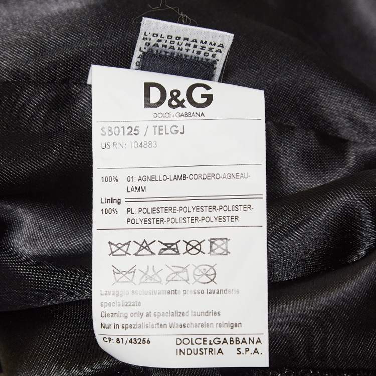 Pre Owned D&G Metallic Coated Leather Bomber Jacket M