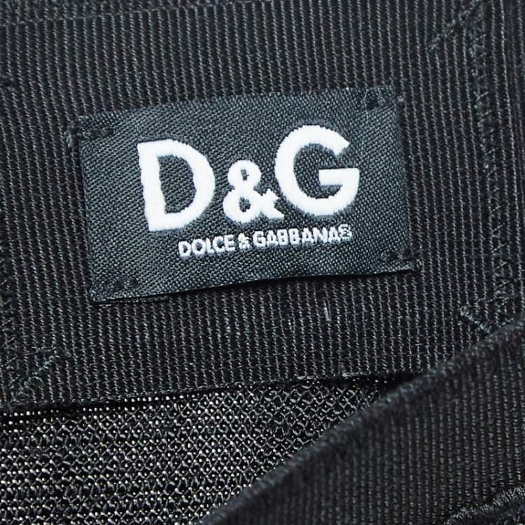 Pre Owned Dolce & Gabbana Black Crepe Piping Detail Pencil Skirt S