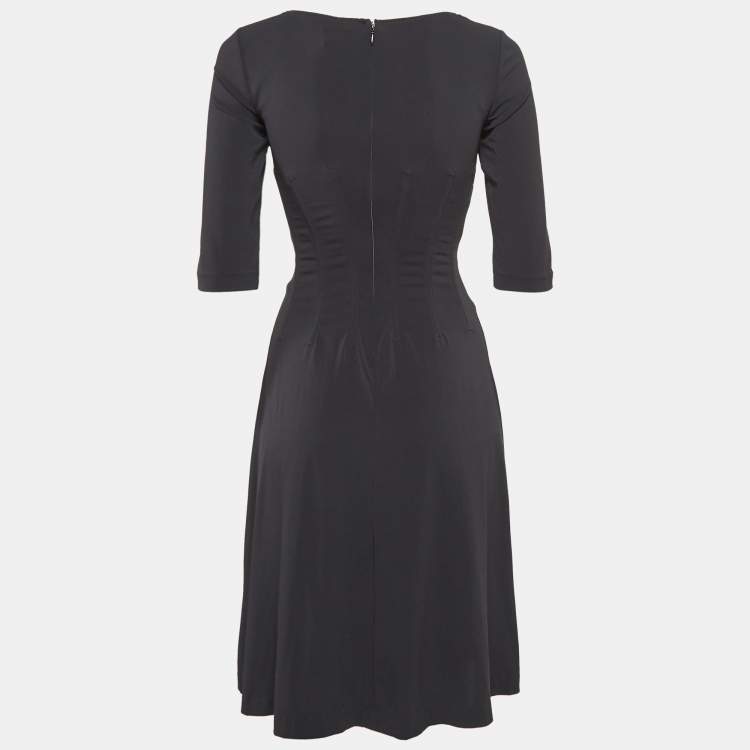 Pre Owned D&G Vintage Black Jersey Flared Short Dress S