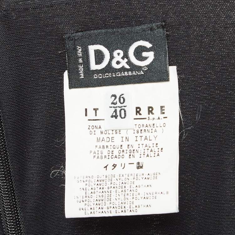 Pre Owned D&G Vintage Black Jersey Flared Short Dress S