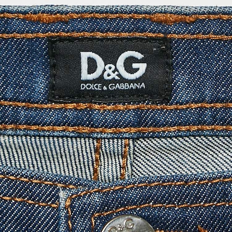 Pre Owned D&G Blue Washed Denim Cargo Low waist Jeans S Waist 30"