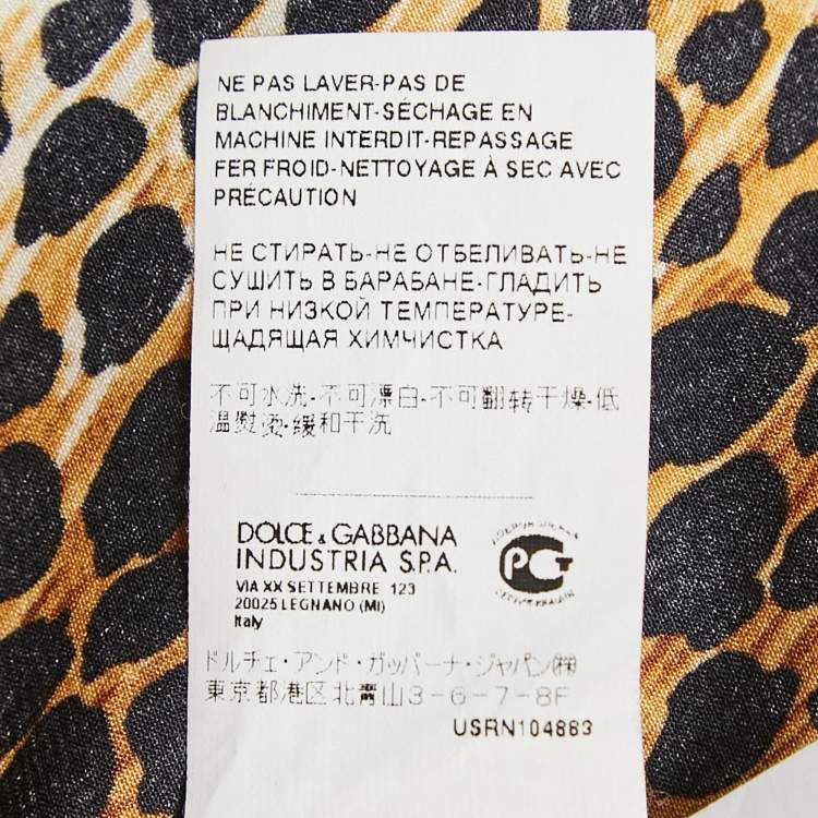 Pre Owned D&G Brown Animal Print Silk Top L