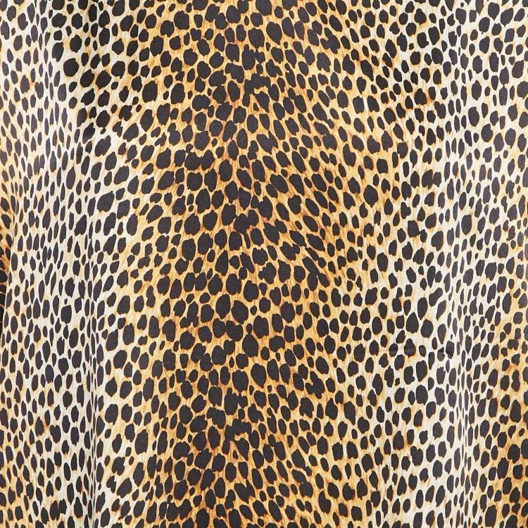Pre Owned D&G Brown Animal Print Silk Top L