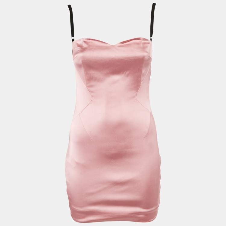 Pre Owned D&G Pink Satin Sleeveless Mini Dress M