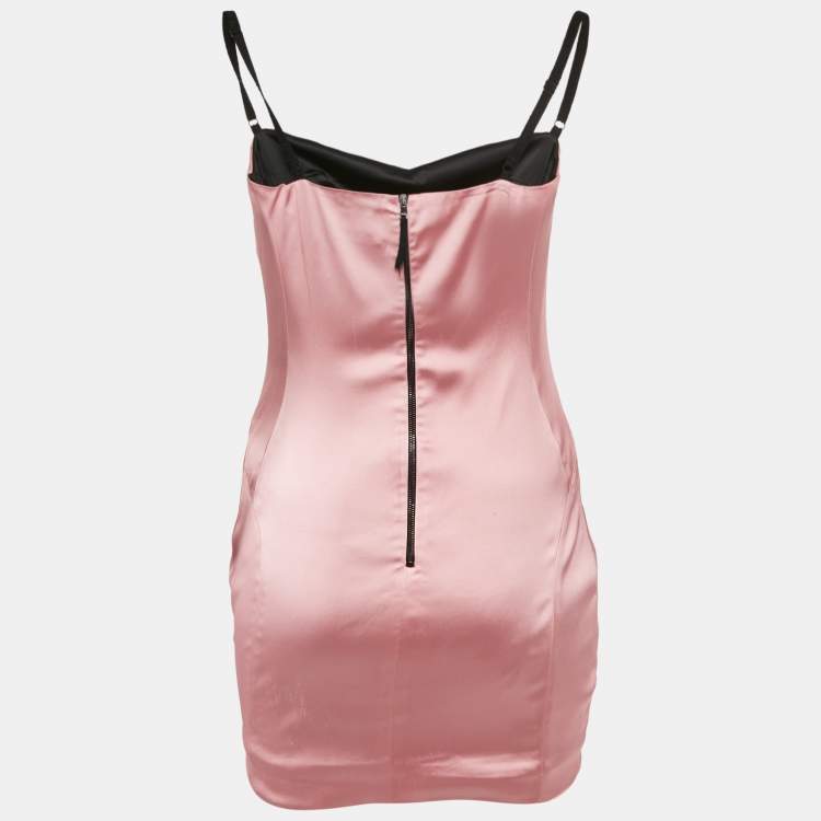 Pre Owned D&G Pink Satin Sleeveless Mini Dress M