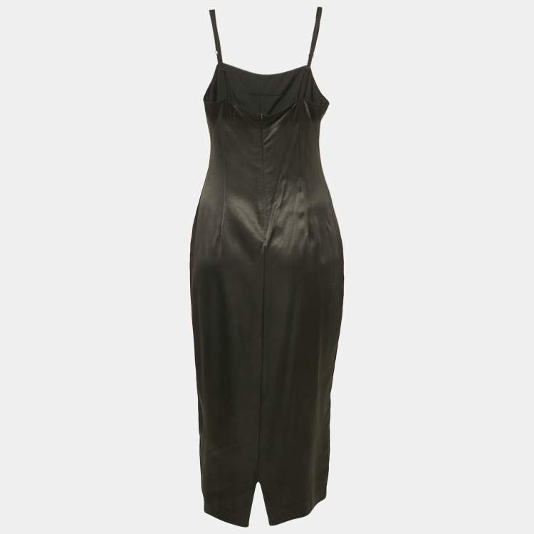 Pre Owned D&G Black Crepe Sleeveless Midi Dress M