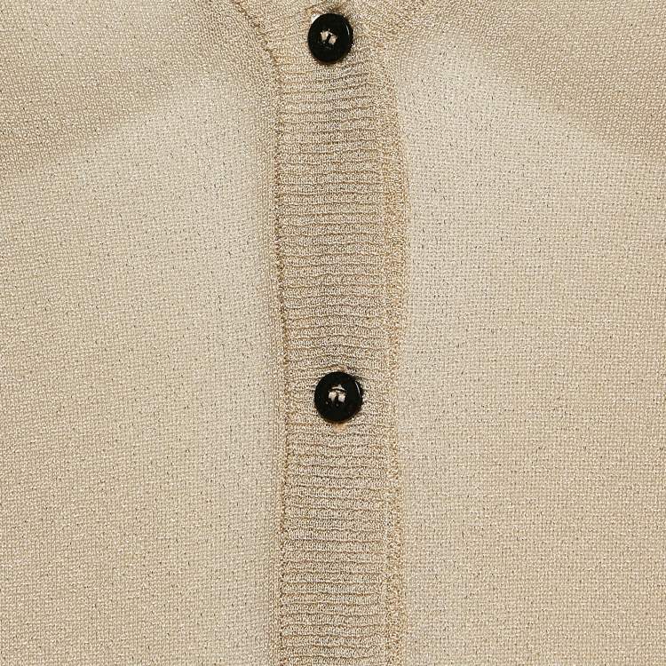 Pre Owned D&G Gold Lurex Knit Button Front Cardigan M