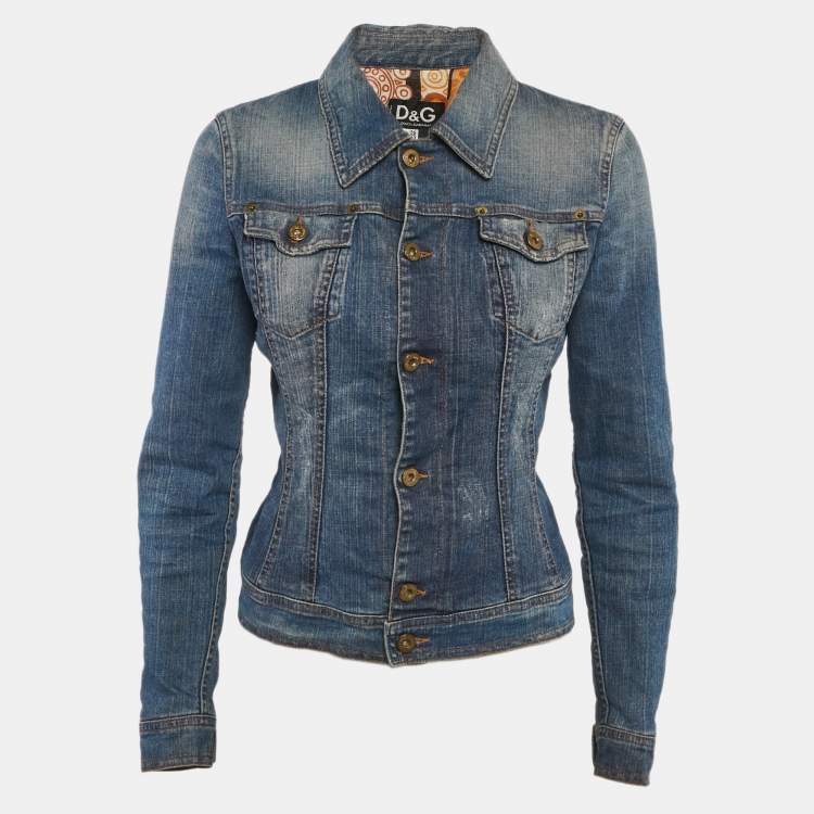 Pre Owned D&G Blue Denim Button Front Jacket S