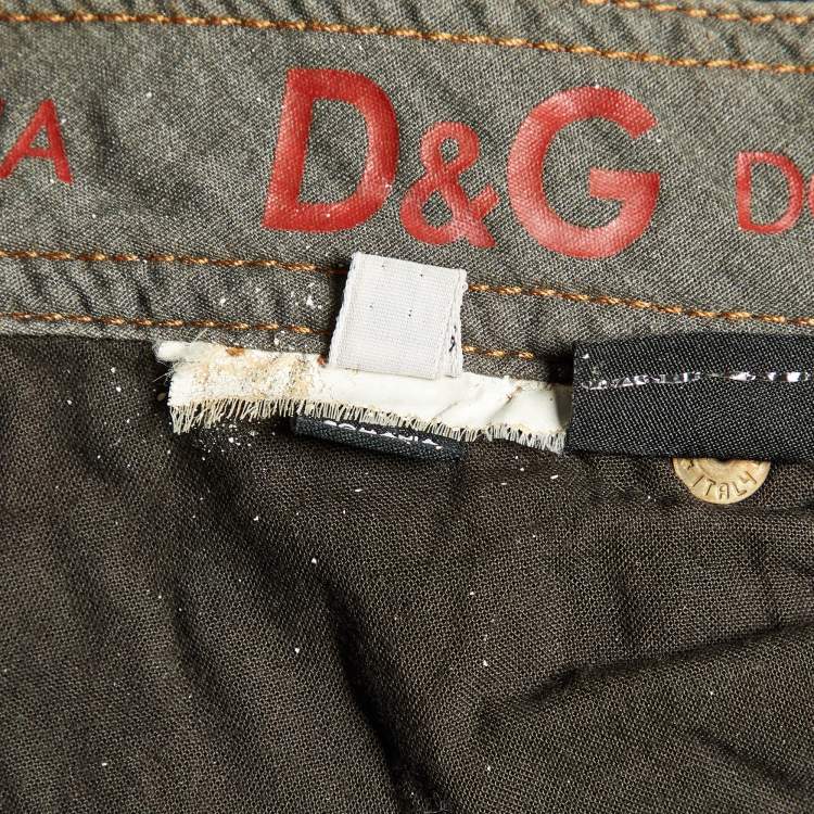 Pre Owned D&G Brown Corduroy Lovely Regular Fit Jeans M/Waist 34"