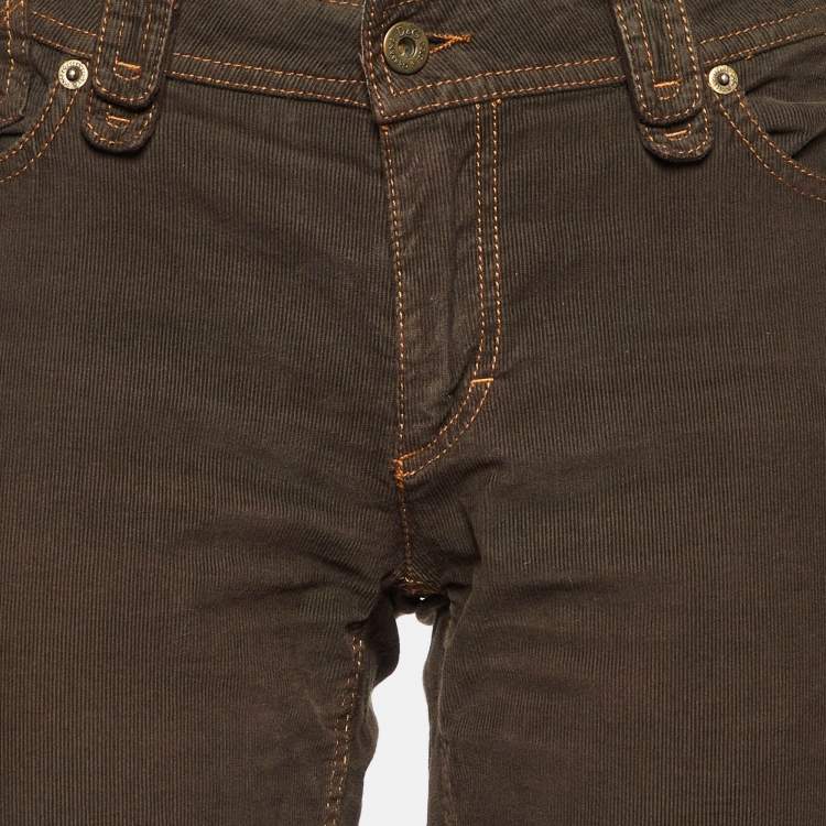 Pre Owned D&G Brown Corduroy Lovely Regular Fit Jeans M/Waist 34"