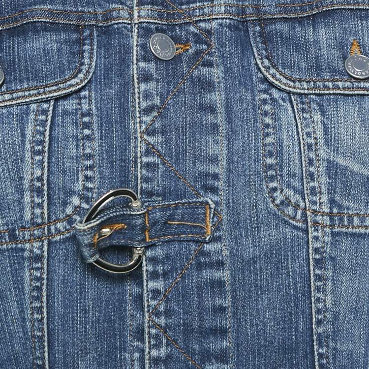 Pre Owned D&G Blue Denim Button Front Buckle Detail Jacket M