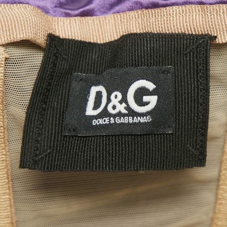 Pre Owned D&G Purple Satin Draped Strapless Short Dress M