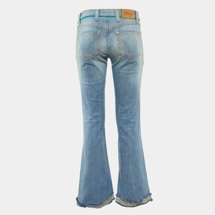 Pre Owned D&G Blue Washed Denim Straight Fit Jeans S/Waist 30"