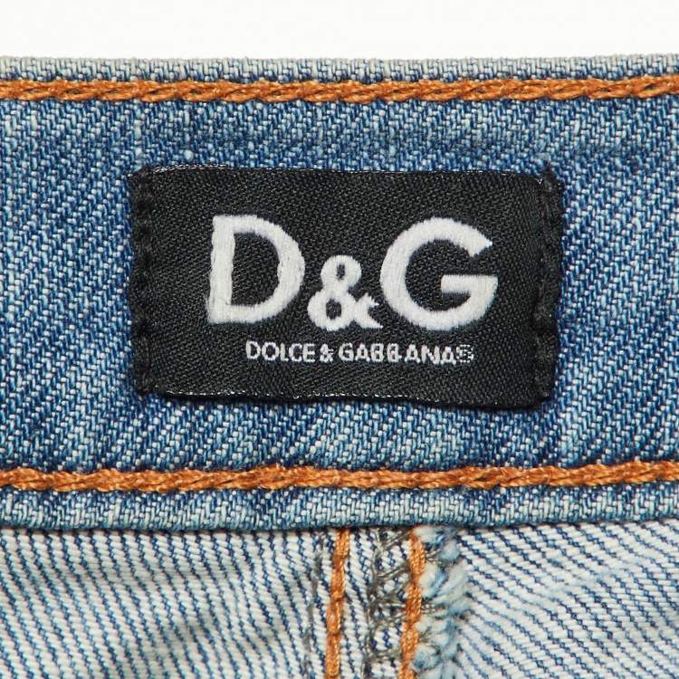Pre Owned D&G Blue Washed Denim Straight Fit Jeans S/Waist 30"