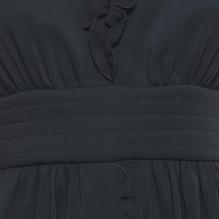 Pre Owned D&G Black Crepe Ruffled Sleeveless Short Dress M