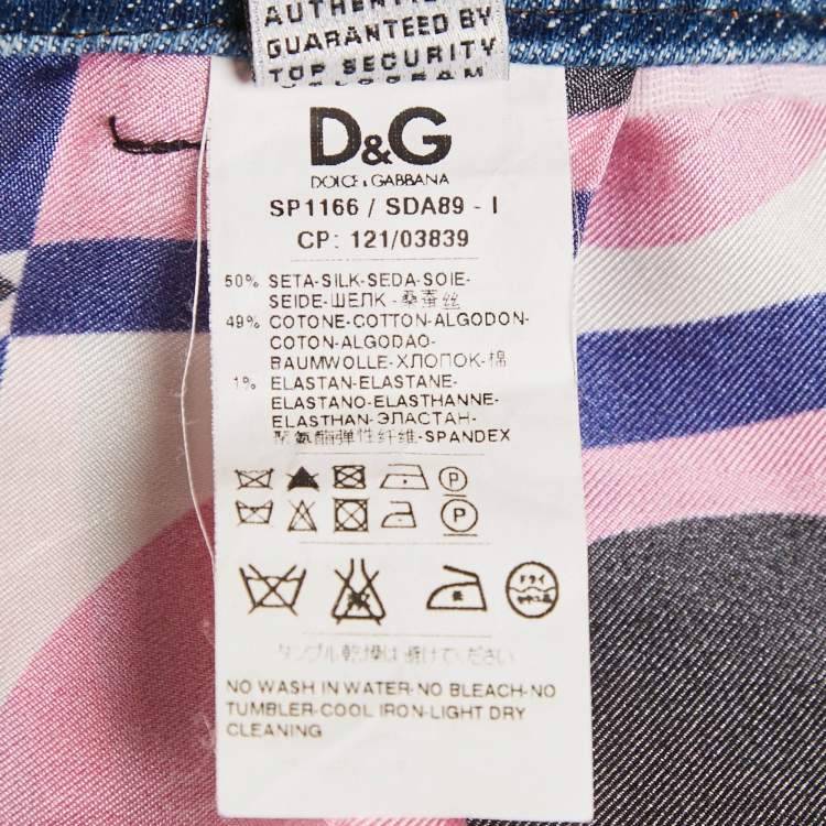 Pre Owned D&G Multicolor Patchwork Denim Bermuda Shorts M Waist 32" 