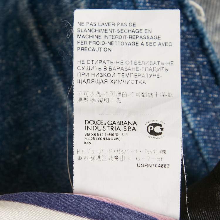 Pre Owned D&G Multicolor Patchwork Denim Bermuda Shorts M Waist 32" 