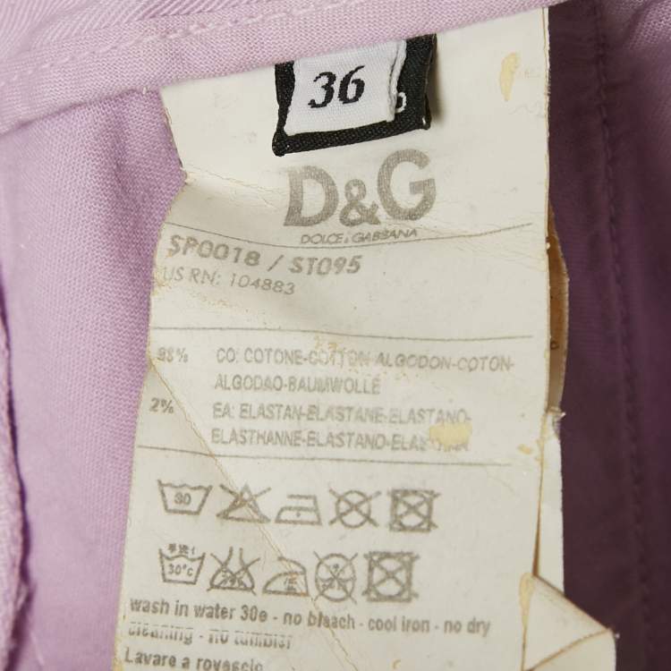 Pre Owned D&G Purple Cotton Shorts XS Waist 26"