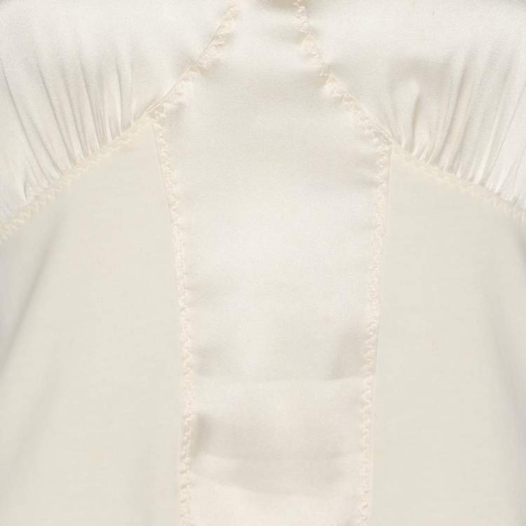 Pre Owned D&G Cream Jersey Satin Top L