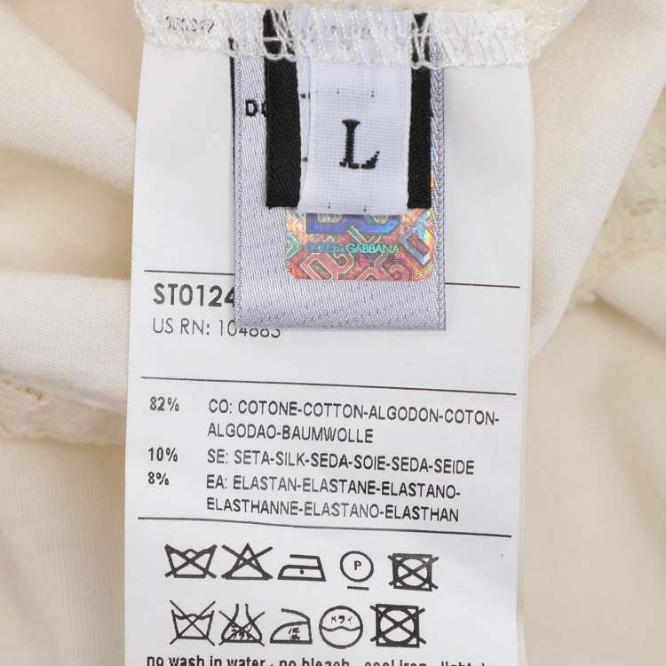 Pre Owned D&G Cream Jersey Satin Top L