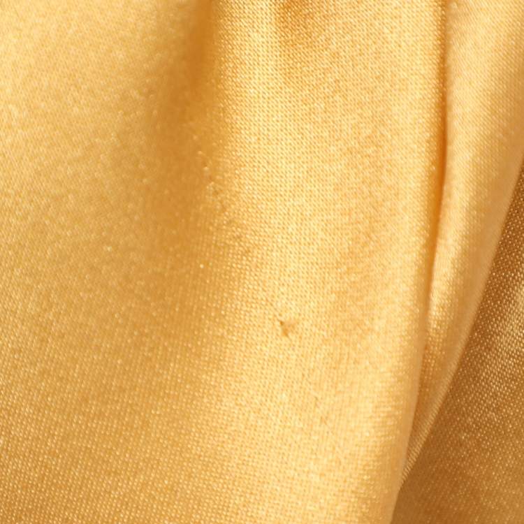 Pre Owned D&G Yellow Silk High Neck Sleeveless Top M