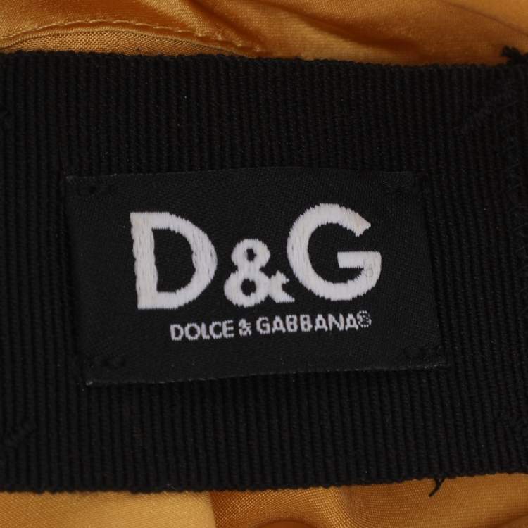 Pre Owned D&G Yellow Silk High Neck Sleeveless Top M